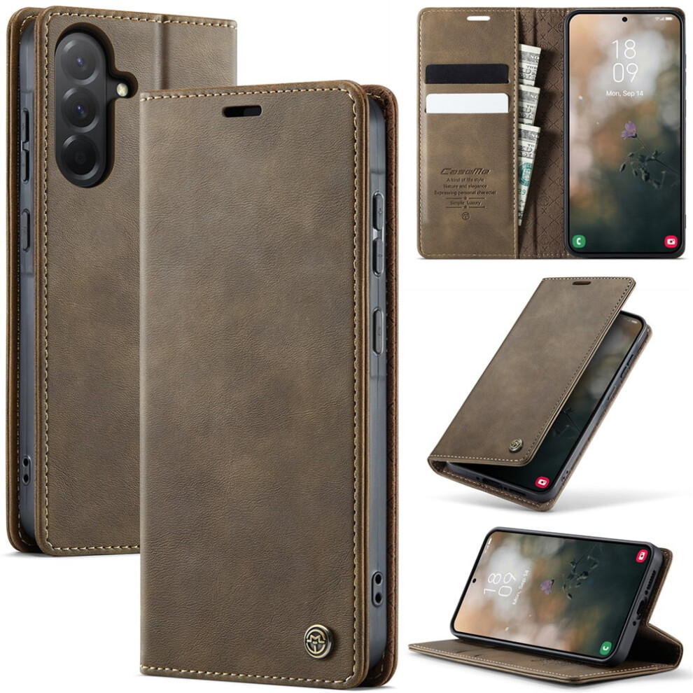 Caseme Calf Leather Wallet Case For Samsung Galaxy A36 5G 6.7": Rfid Blocking, Magnetic Closure, Card/Cash Slots, Kickstand, Shockproof 9193271861270