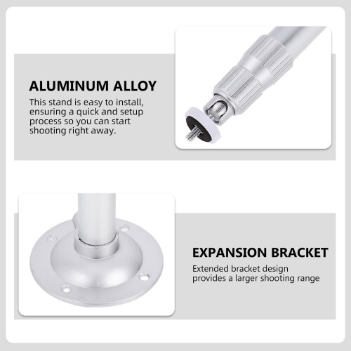Plated Adjustable Aluminum Alloy Camera Mount Bracket Telescopic Design for Ceiling and Wall 2