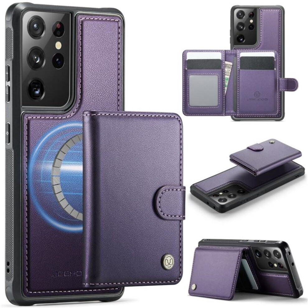 Jeehood Samsung Galaxy S21 Ultra 5G Case Pu Leather Purple 941196044327