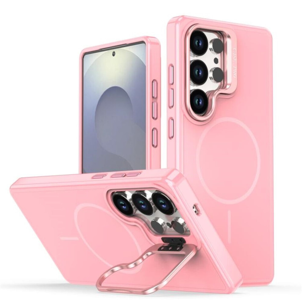 Slim Frosted Tpu Case For Samsung Galaxy S24 Ultra 5G, Magsafe Compatible, Metal Camera Protection & Kickstand Pink 9170372177684
