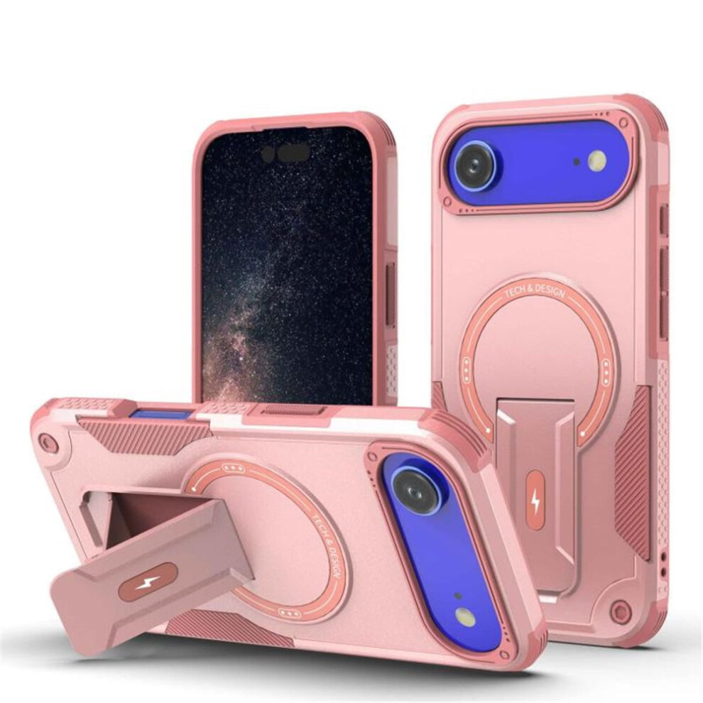 Magnetic Case For Iphone Air 6.5", Magsafe Compatible, Invisible Kickstand, Rugged Shockproof, Pink 9485826663232