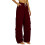 Women's Cargo Joggers Wide Leg Lightweight Red M 1