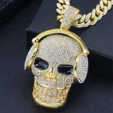 Hiphop-kallo-riipuskaulakoru 13 mm kuubalaisella ketjulla, kristallilla koristeltuja bling-koruja – yhteensopiva katutanssin ja muodin kanssa