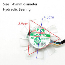 MGT5012LR-W10 High Quality Ultra Quiet 5010 Graphics Card Fan Blade 45MM Diameter Hole Pitch 39MM 12V 0.08A Fan Blade 4pin PWM