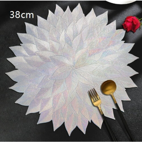 Matbordsmatta med tusenbladsblommor PVC, 2 st