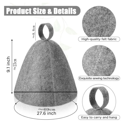 Wool Sauna Hat for Steam Bath Use Unisex 1
