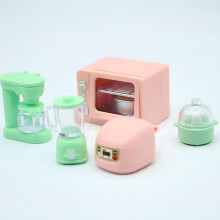 6-Piece Mini Kitchen Furniture Set for Dollhouses, Compatible with Standard Dollhouses, Pretend Play Toy for Kids 3+