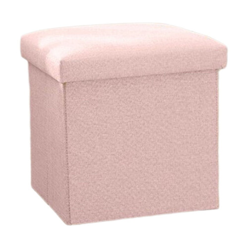 Pink foldable storage stool for home and office