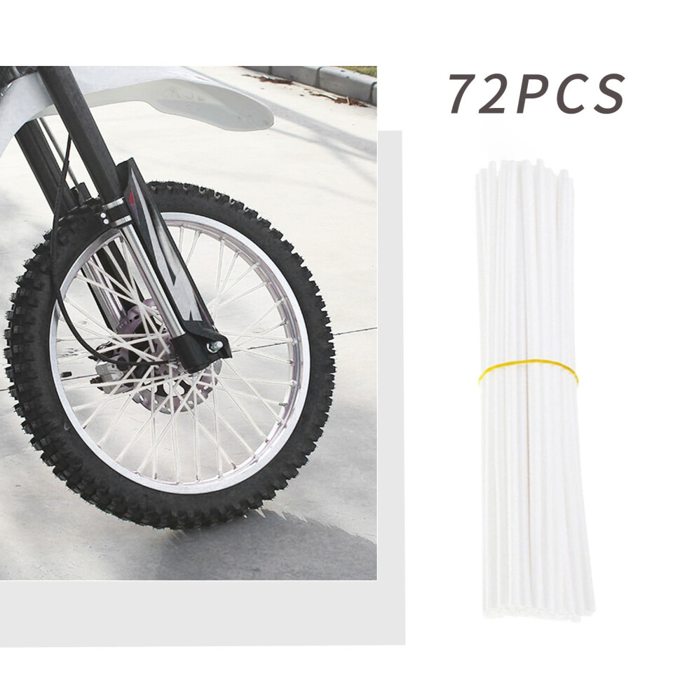 72Pcs Wheel Spoke Decoration Sleeves | Universal Plastic Spoke Covers For Bicycle & Motorcycle Wheels | 9.45In, Lightweight, Durable, Easy Install 9418476724305