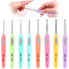 8pcs Ergonomic Crochet Hooks Set, DISEN 8 Sizes Aluminum Knitting Needles Kit for DIY Crochet Sewing Crafting