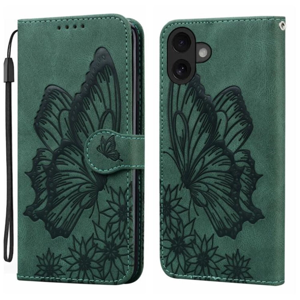 Pu Leather Flip Wallet Case With Magnetic Closure & Card Slots, Compatible With Iphone 17 6.3" Green 9418476724626