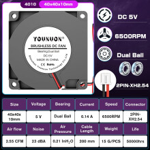 YOUNUON 40mm DC-ventilator 12V/24V/5V 40x40mm