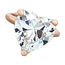 Heart-shaped rhinestone baby photography ring 1 pc