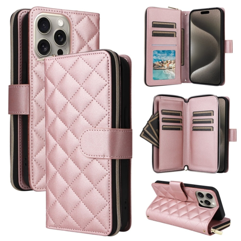 Magnetic Flip Wallet Case For Iphone 16 Pro Max Rose Gold 9152228971868