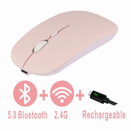 Mouse Dual Mode Bluetooth Wireless Rechargeable Silent Button Adjustable DPI USB 2.4G Optical Suitable for Laptops New 2