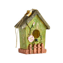 Hanging Decorative Resin Bird House | Hand Crafted Outdoor Home & Garden Décor for Wild Birds, Hummingbird, Cardinal, Finch, Bluebird