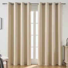 Beige Blackout Curtains 78 Inch Long Modern Window Panels & Draperies for Living Room Bedroom