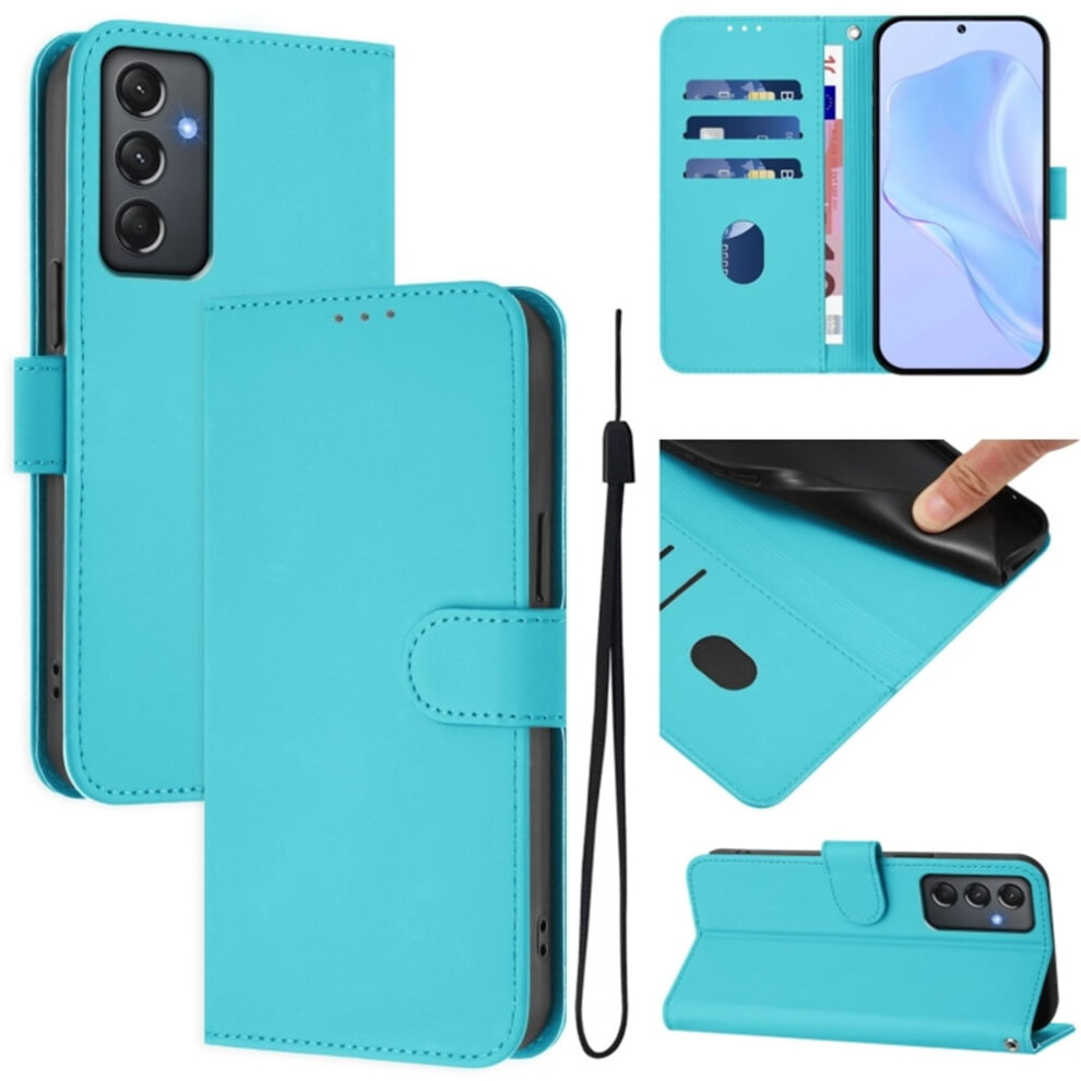 Wallet Case Compatible With Samsung Galaxy A24 4G Â Pu Leather Magnetic Flip Folio, 3-Card Slot & Wrist Strap, Lake Blue 9130661957236