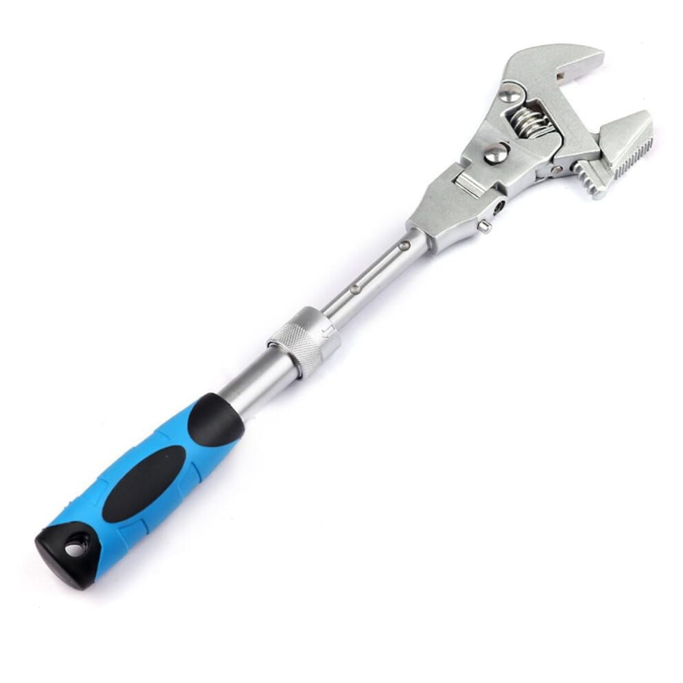 10 Inch Flexhead Adjustable Wrench, 5-In-1 Ratcheting Wrenches With 180 Degree Rotating Head, 45 # Steel Adjustable Spanner Tool 9130661959438