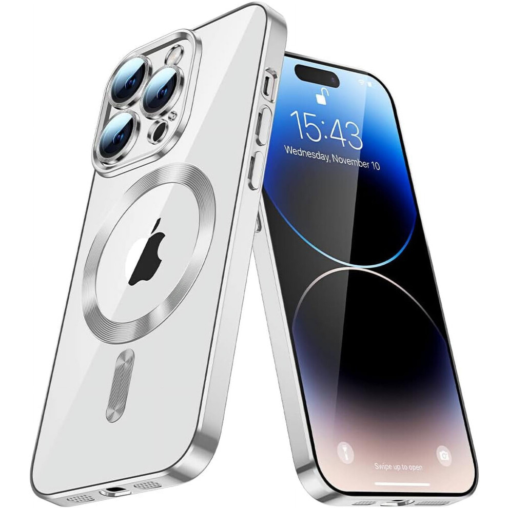Magnetic Clear Iphone Xr Case With Magsafe, Dustproof Lens Protector, Slim Shockproof Cover Â Silver 9170372169900