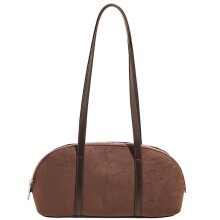 Dámska crossbody kabelka z imitácie semišu, kávová