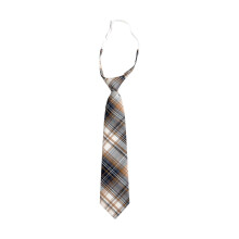Unisex Boys Girls Pre-Tied Adjustable Plaid Tie Uniform Neckties Coffee Free Size
