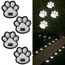 Solarbetriebene LED-Gartenlaternen mit Hundepfotenabdruck (4 Stück)