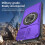 Purple Rugged iPhone 16 Pro Max Case with Rotating Stand 8