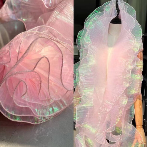 Tecido de chiffon com babado plissado, 5 jardas (4,7 polegadas) de largura.