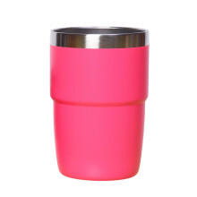 Tasse à café portable en acier inoxydable 35 cl rose vif