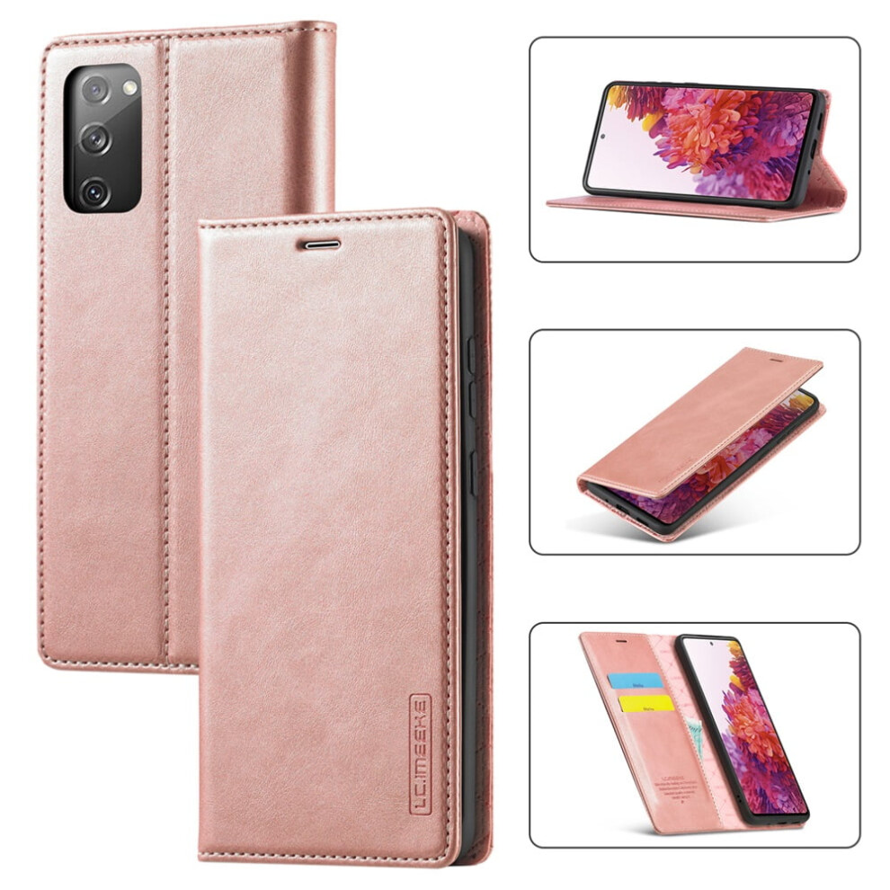 Lc.imeeke Leather Flip Wallet Case With Card Holder, Magnetic Closure & Kickstand For Compatible With Samsung Galaxy S20 Fe 5G 9152228562820