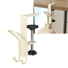 Metal Desk Holder for Headphones and Keys Under-Table Cable