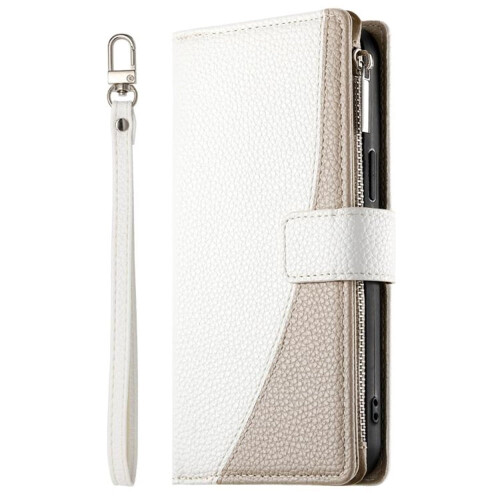 Capa carteira flip em couro PU para iPhone 16 de 6,1 polegadas com fecho magnético, vários compartimentos para cartões, bolso com zíper e cordão 1