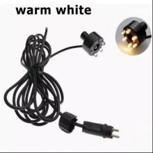 Underwater 6-LED Light Ring For Fountain Fish Pond Water Garden AC Adapter`-Warm White