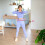 Gewichteter Hula Hoop, Hellrosa, Fitnessübung 2