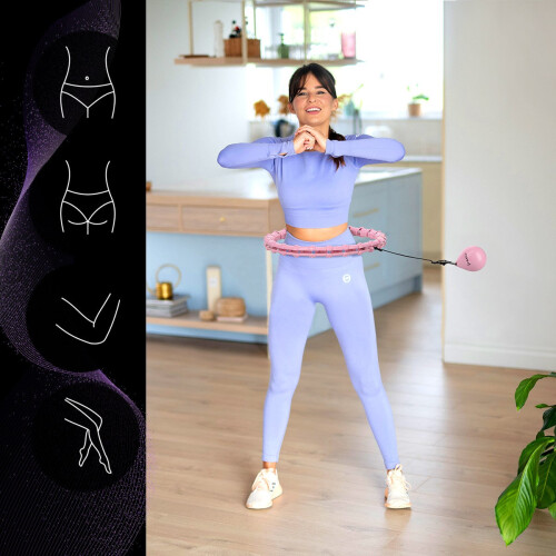 Gewichteter Hula Hoop, Hellrosa, Fitnessübung 2