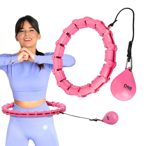 Weighted Hula Hoop, Pink - Fitness Exercise Tool 1