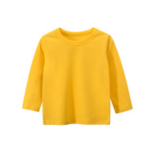 Girls Long Sleeve T Shirts Kids Crewneck Fall Winter Tops Basic Tees Yellow 7-8 Years