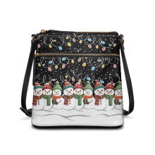 Schultertasche mit Weihnachtsschneemann-Print für Damen, kleine Umhängetasche, leichte Tasche mit verstellbarem, breitem Riemen, ideal zum