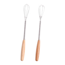 Mini fouet à manche en bois pour une cuisine de précision, fouet à œufs compatible lave-vaisselle et résistant à la chaleur, prise en main