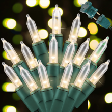 Luces navideñas blancas cálidas superbrillantes, 100 LED, 6 metros, certificación UL, compatibles con árboles de exterior, jardines, patios y