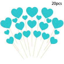 Glitterhjertekaketopper Valentinsdag 20-pakning