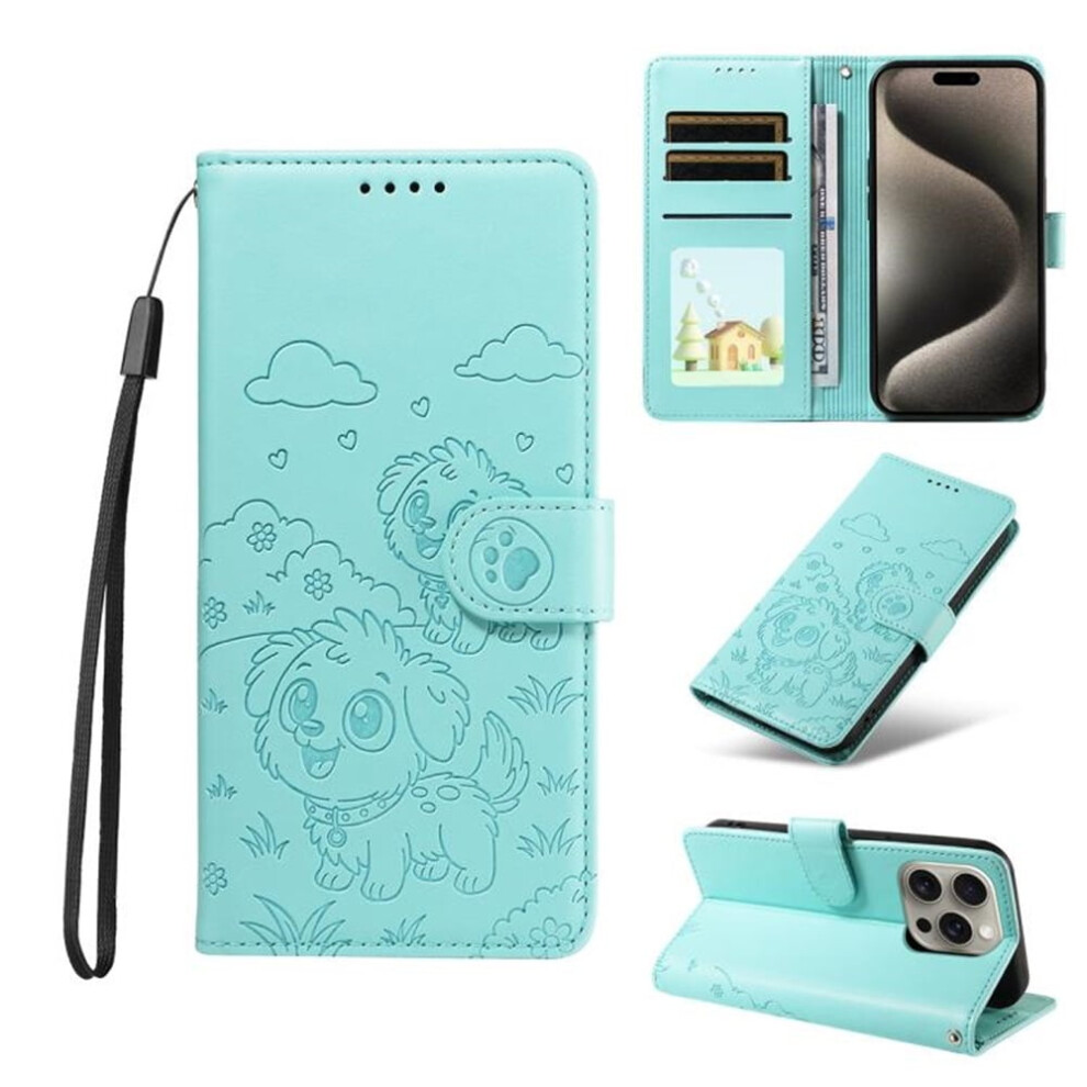Leather Iphone 13 Pro Max Case: Rfid Wallet, Magnetic Clasp, Lanyard & Flip Stand Green 9170372172641
