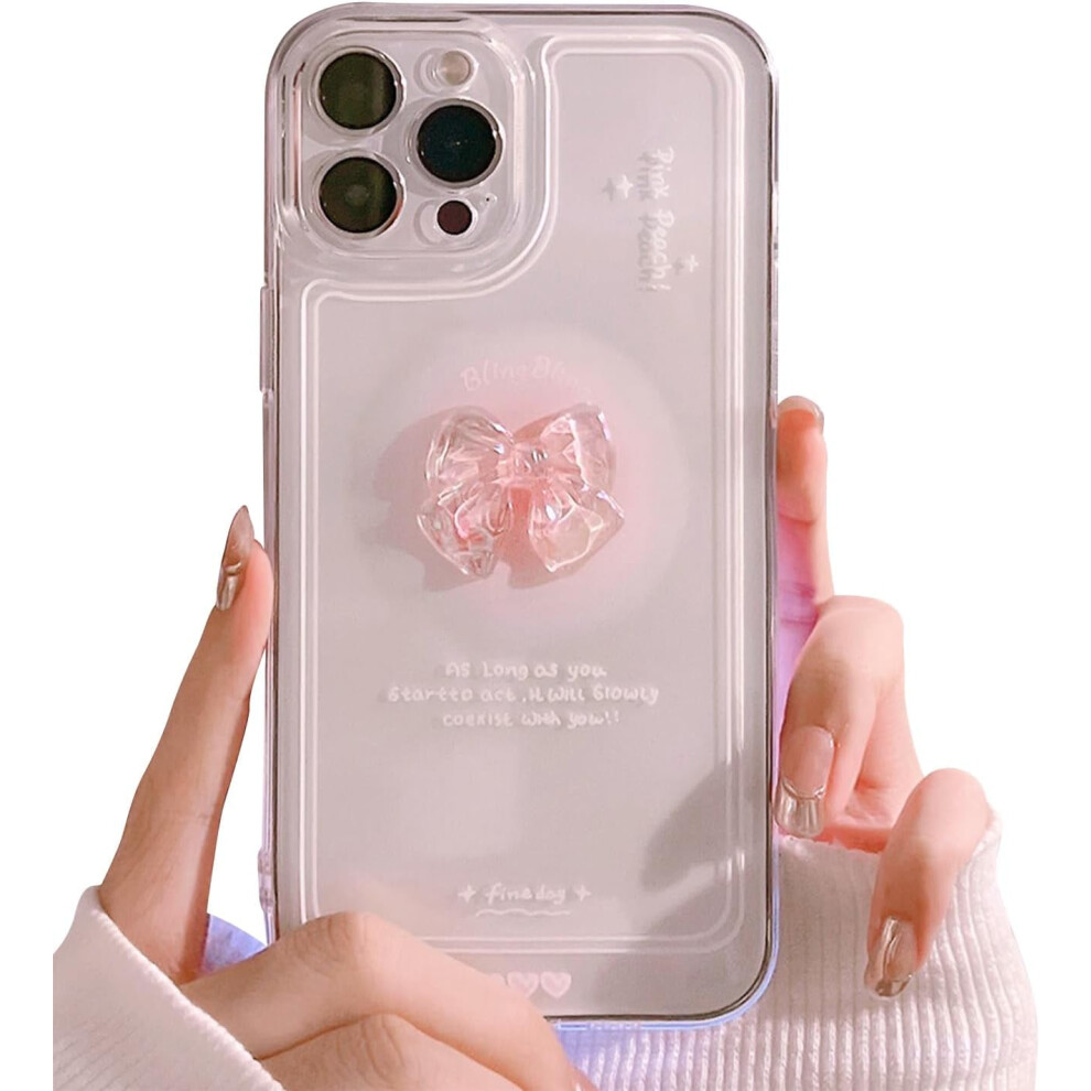 Compatible With Iphone 14 Pro Max Â Cute 3D Heart Slim Clear Aesthetic Case + Charm White 9170372173037