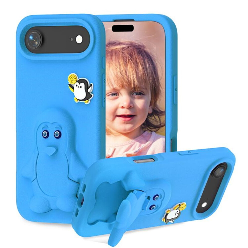 Cartoon Penguin Baby Stand Eva Phone Case, Â Compatible With Iphone Air Blue 9165521673254