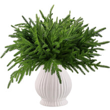 Galhos de pinheiro artificial de Norfolk de alta qualidade e longa duração, ideais para artesanato DIY, guirlandas de Natal e decoração de casa.