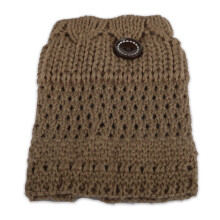 Gehäkelte Damen-Beinwärmer aus Acryl, 2er-Pack, Khaki-Grau