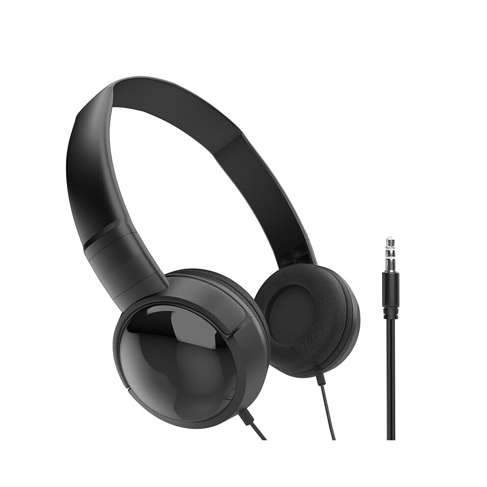 Wired Headphones Bass Hifi Over Ear Headset Earphoned Stereo Noise Cancelling - Black 9165521674466