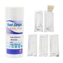 3-i-1-sett for teststrimler for restklor (50 stk.) for basseng, spa og boblebad – kompatibel med alle standard testere