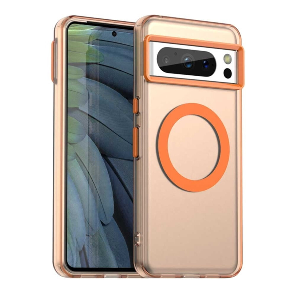 Cute Candy Color Magsafe-Compatible Slim Shockproof Case For Google Pixel 8 Pro 6.7" Orange 9165521671205